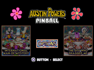 Austin Powers Pinball title screen for Playstation